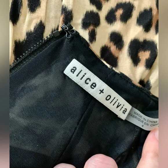 Alice + Olivia Delora Leopard Sleeveless Bodycon Dress NWT - Picture 7 of 8